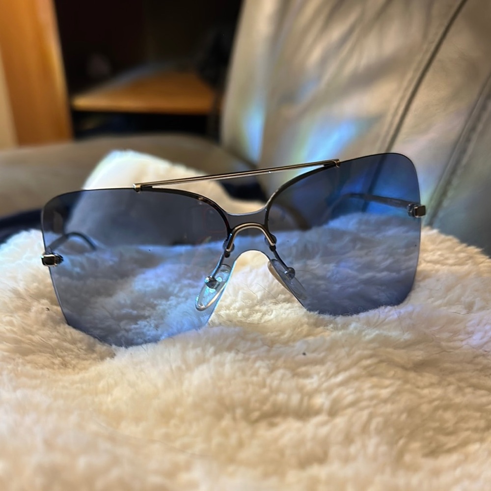 Dior Blue Oversized Sunglasses with Gradient Lenses